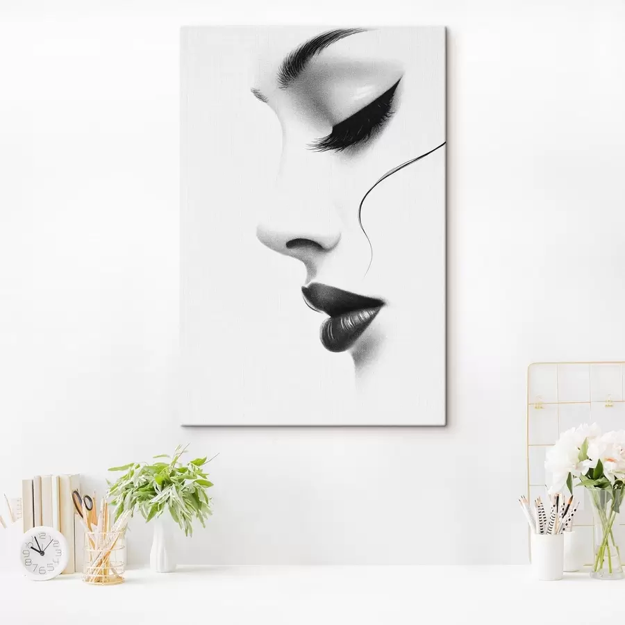 Fototapeedid Minimalistlik naise portree mustvalgel s49982
