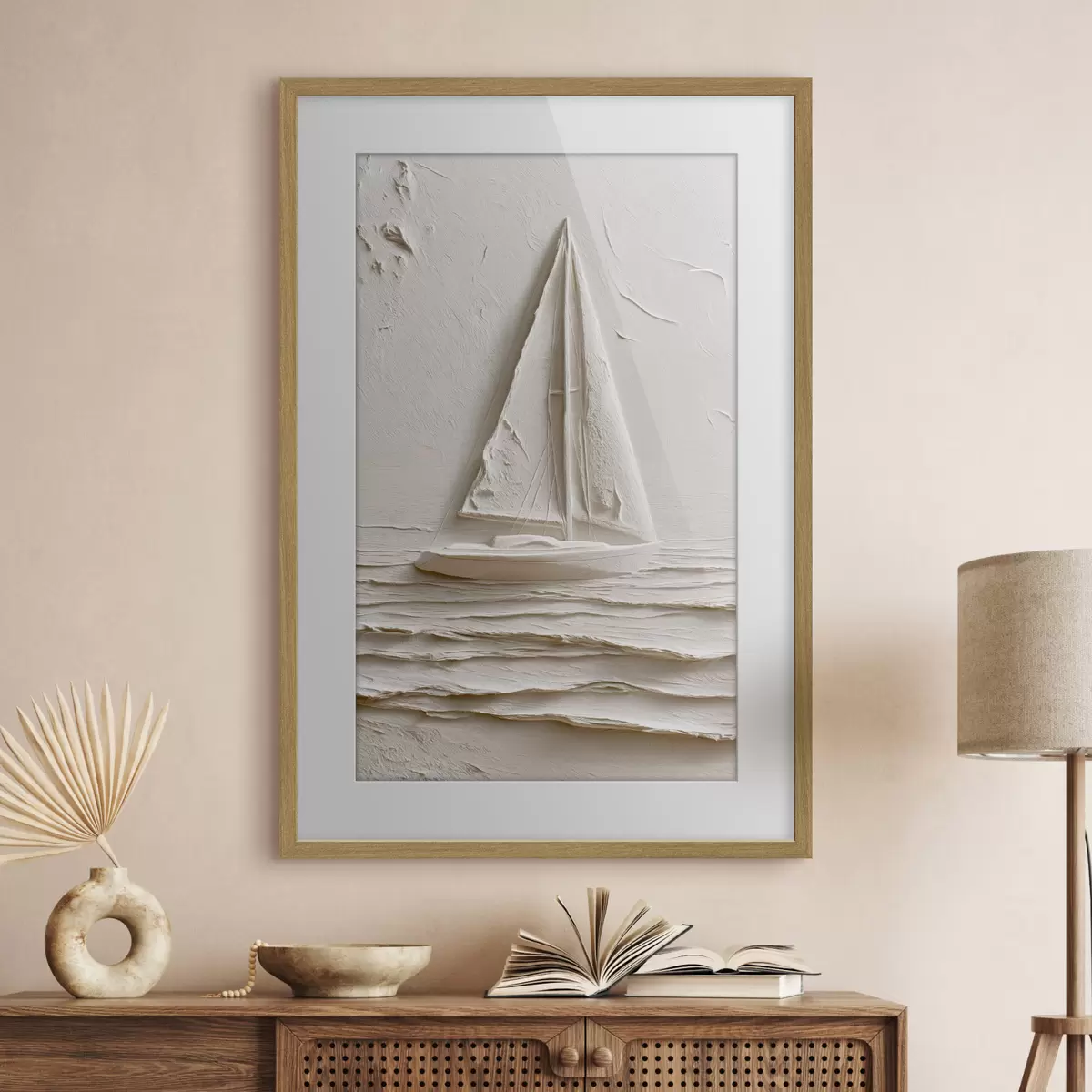 Plakat Reljeefse efektiga purjekas rahulikel lainetel f49964