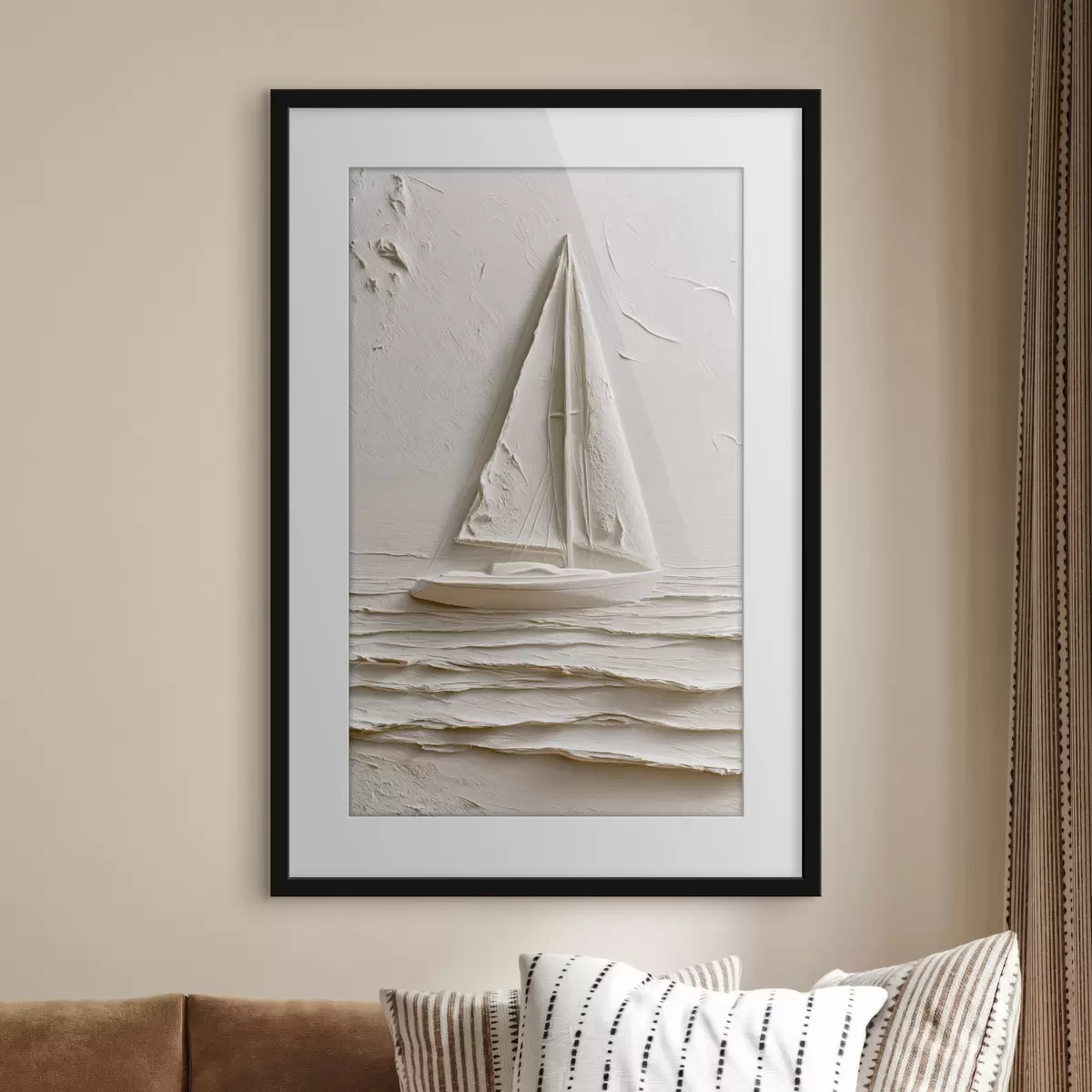 Plakat Reljeefse efektiga purjekas rahulikel lainetel f49964
