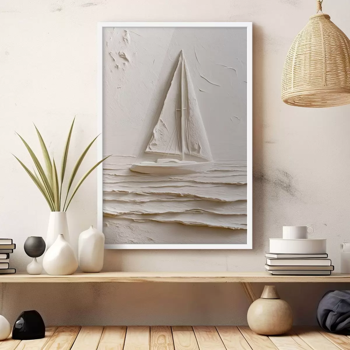 Plakat Reljeefse efektiga purjekas rahulikel lainetel f49964