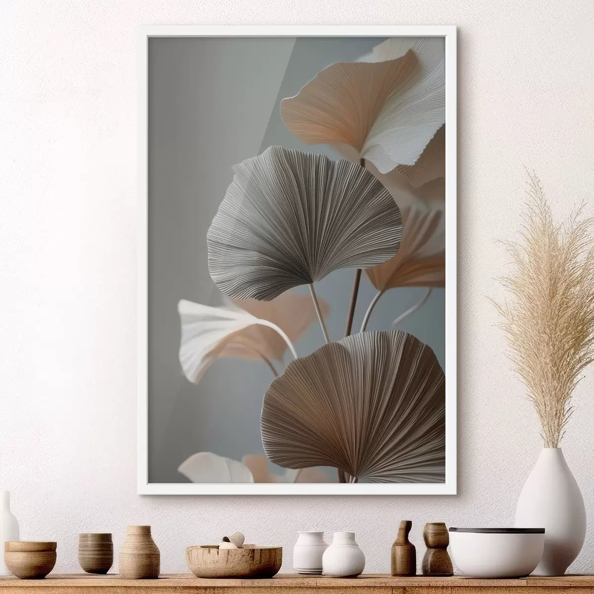 Plakat Dekoratiivsed lehvikukujulised lehed f49971