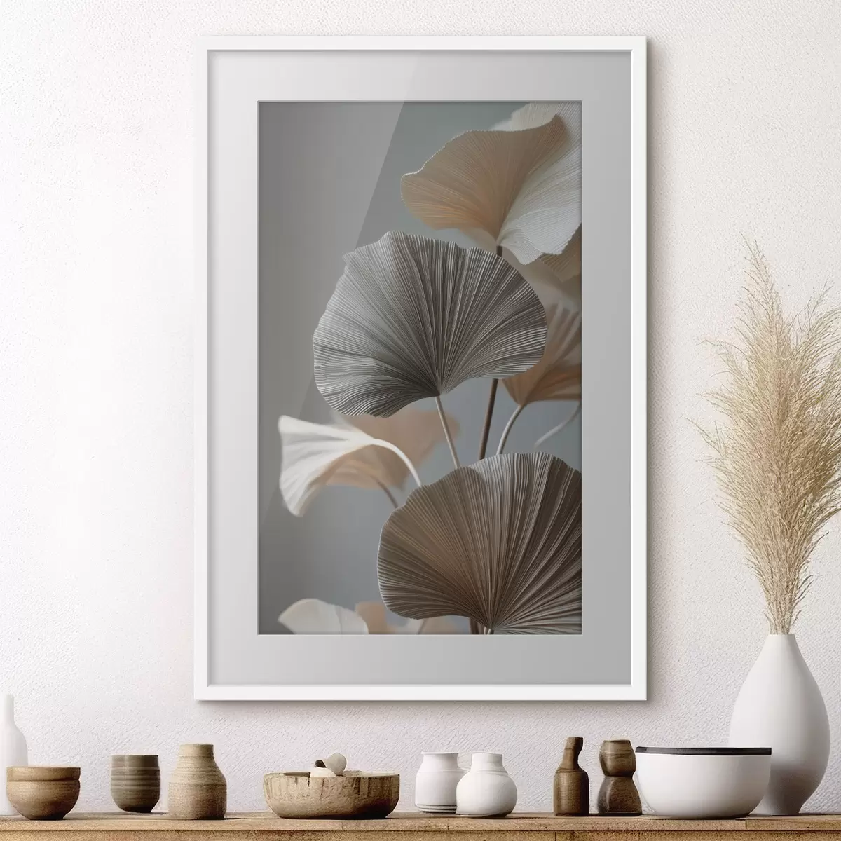 Plakat Dekoratiivsed lehvikukujulised lehed f49971