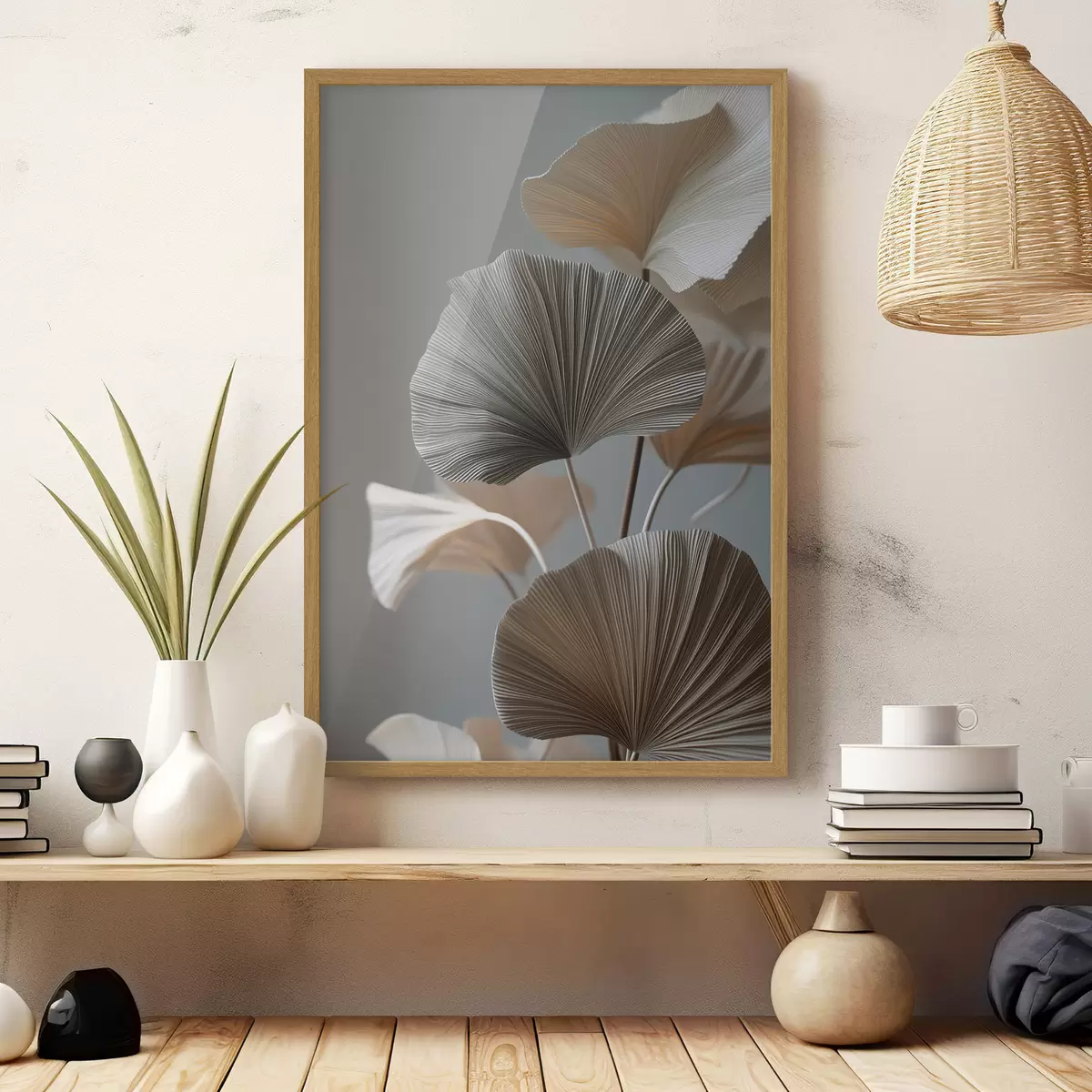 Plakat Dekoratiivsed lehvikukujulised lehed f49971