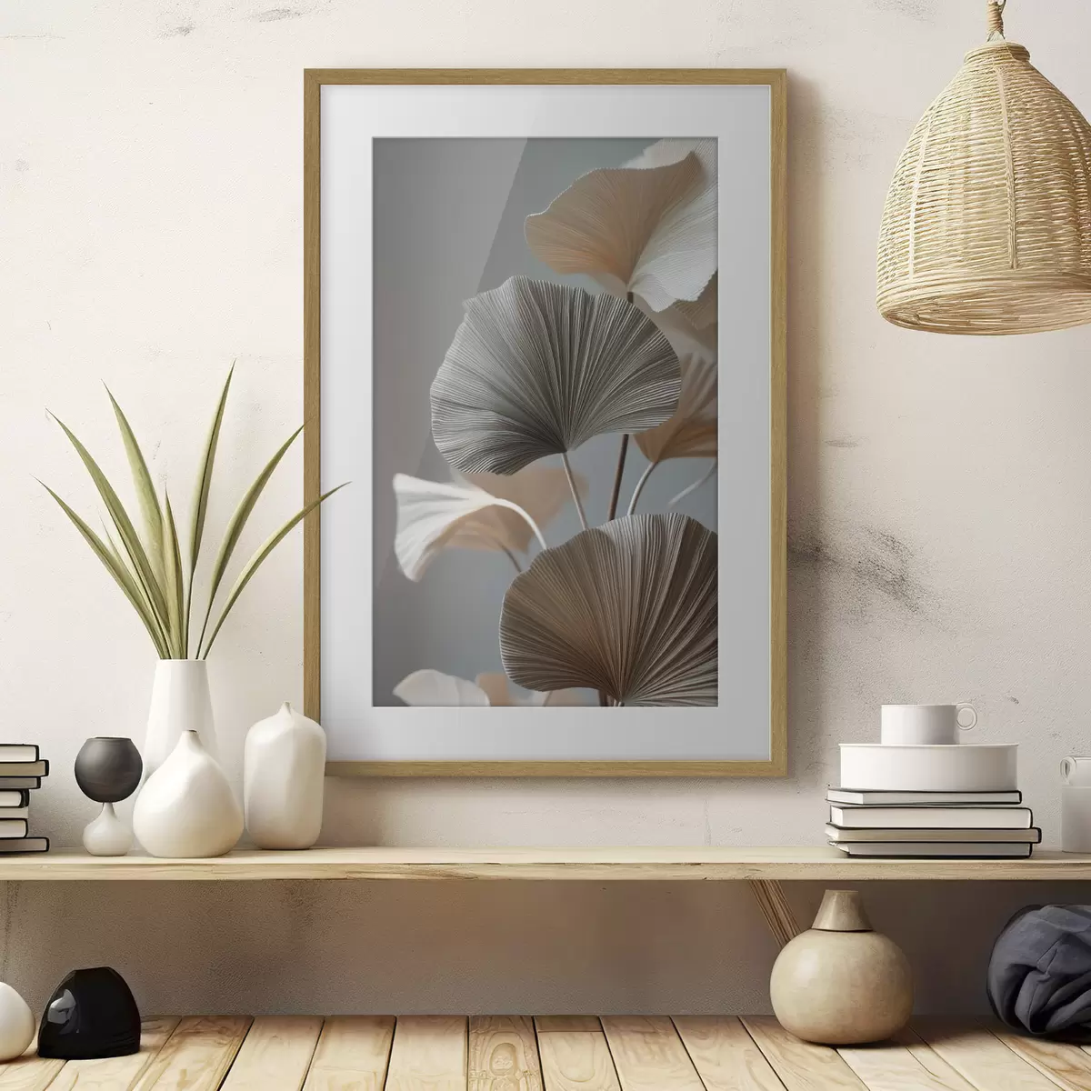 Plakat Dekoratiivsed lehvikukujulised lehed f49971