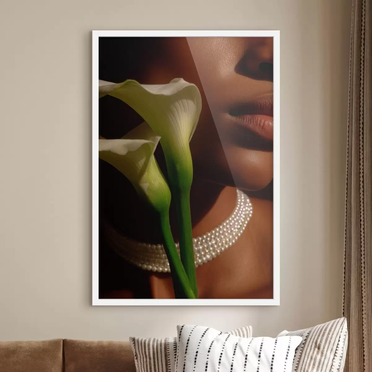 Plakat Portree valgetest lilledest pehmes valguses f49980