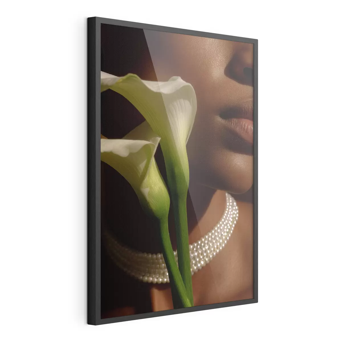Plakat Portree valgetest lilledest pehmes valguses f49980