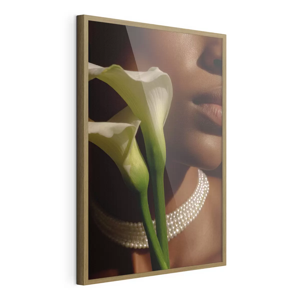 Plakat Portree valgetest lilledest pehmes valguses f49980