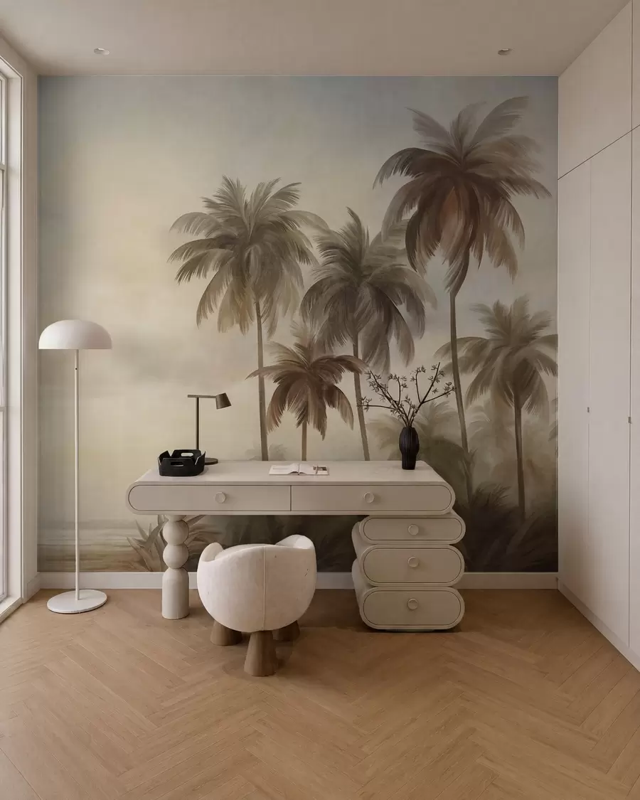 Fototapeedid Palmi puud, troopiline maastik, tekstuurne kunst w09938