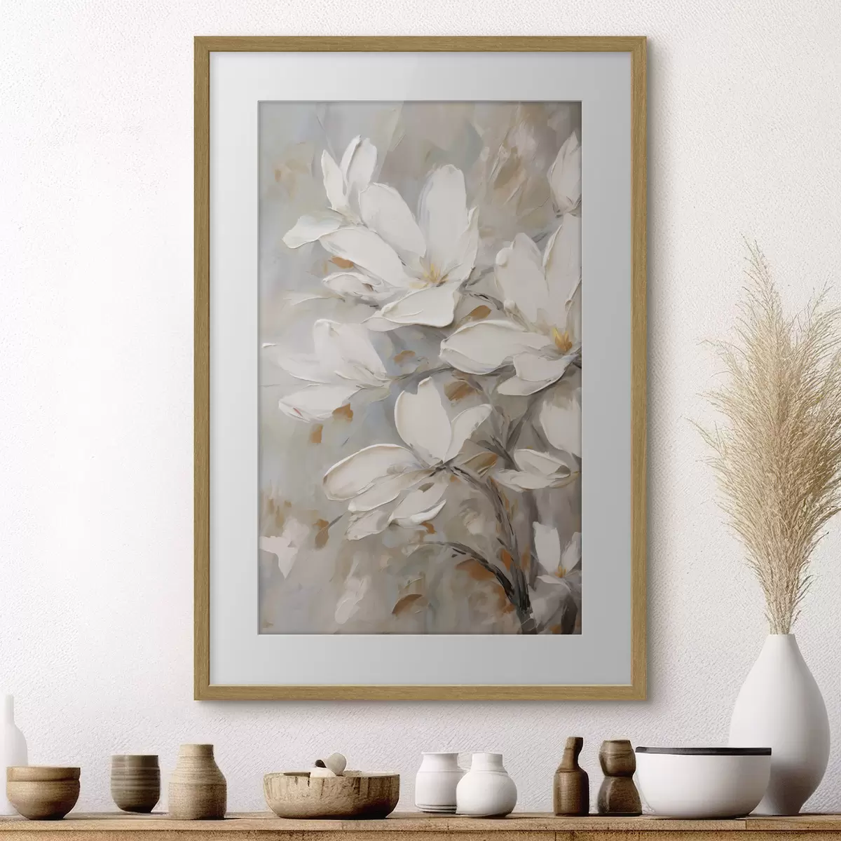Plakat Abstraktsed lilled, maali imitatsioon f50138