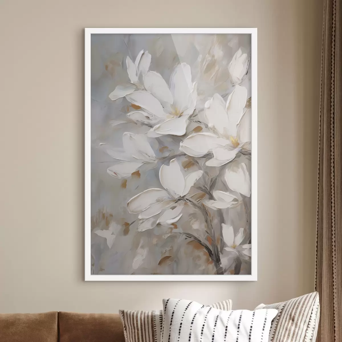 Plakat Abstraktsed lilled, maali imitatsioon f50138