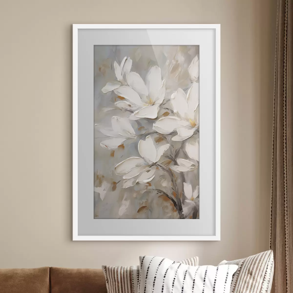 Plakat Abstraktsed lilled, maali imitatsioon f50138