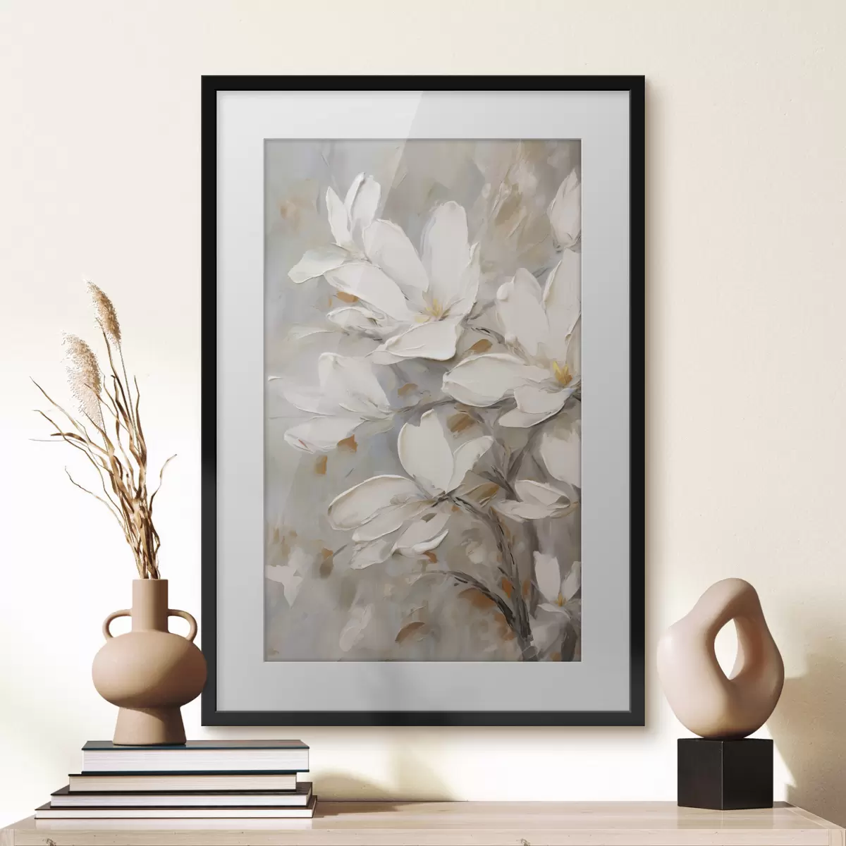 Plakat Abstraktsed lilled, maali imitatsioon f50138