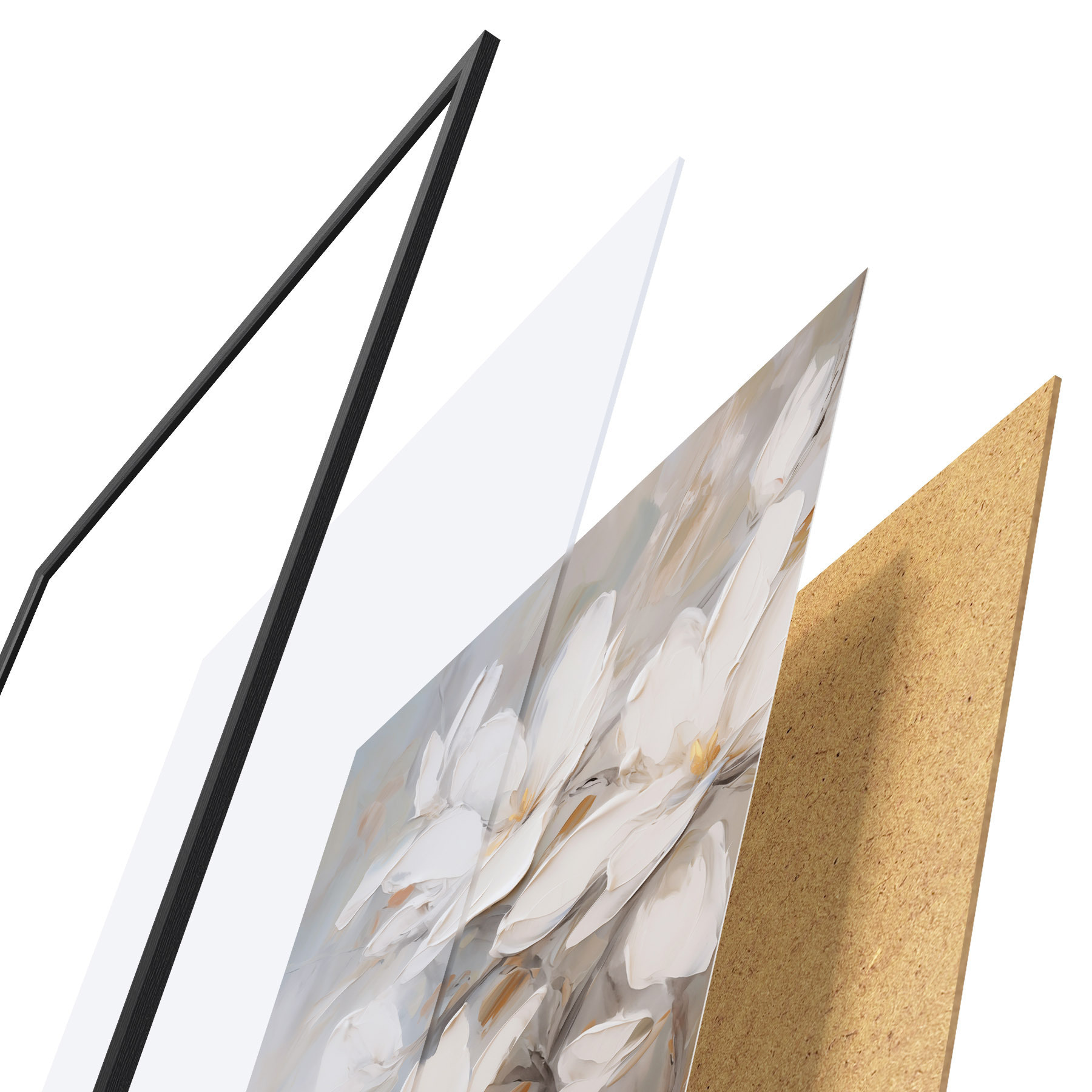 Plakat Abstraktsed lilled, maali imitatsioon f50138