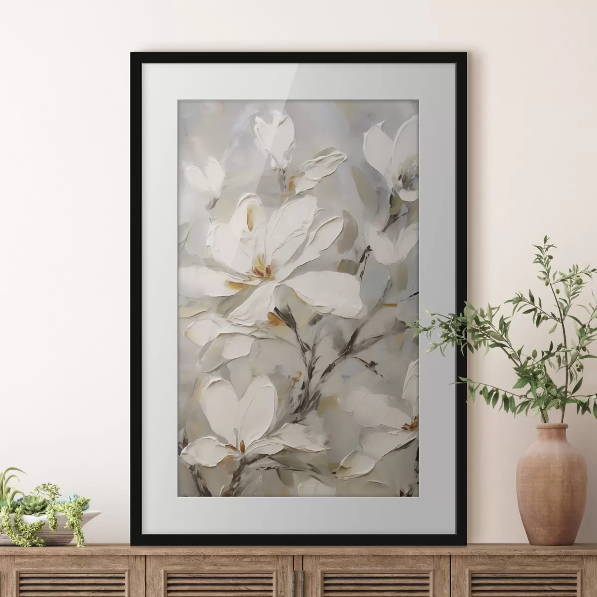 Plakat Abstraktsed lilled, maali imitatsioon f50139