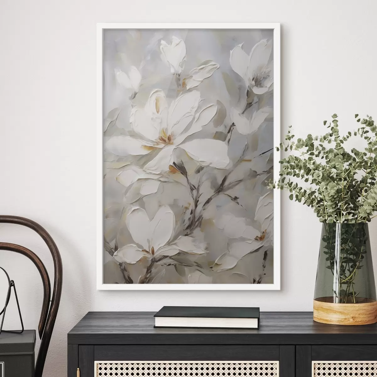 Plakat Abstraktsed lilled, maali imitatsioon f50139