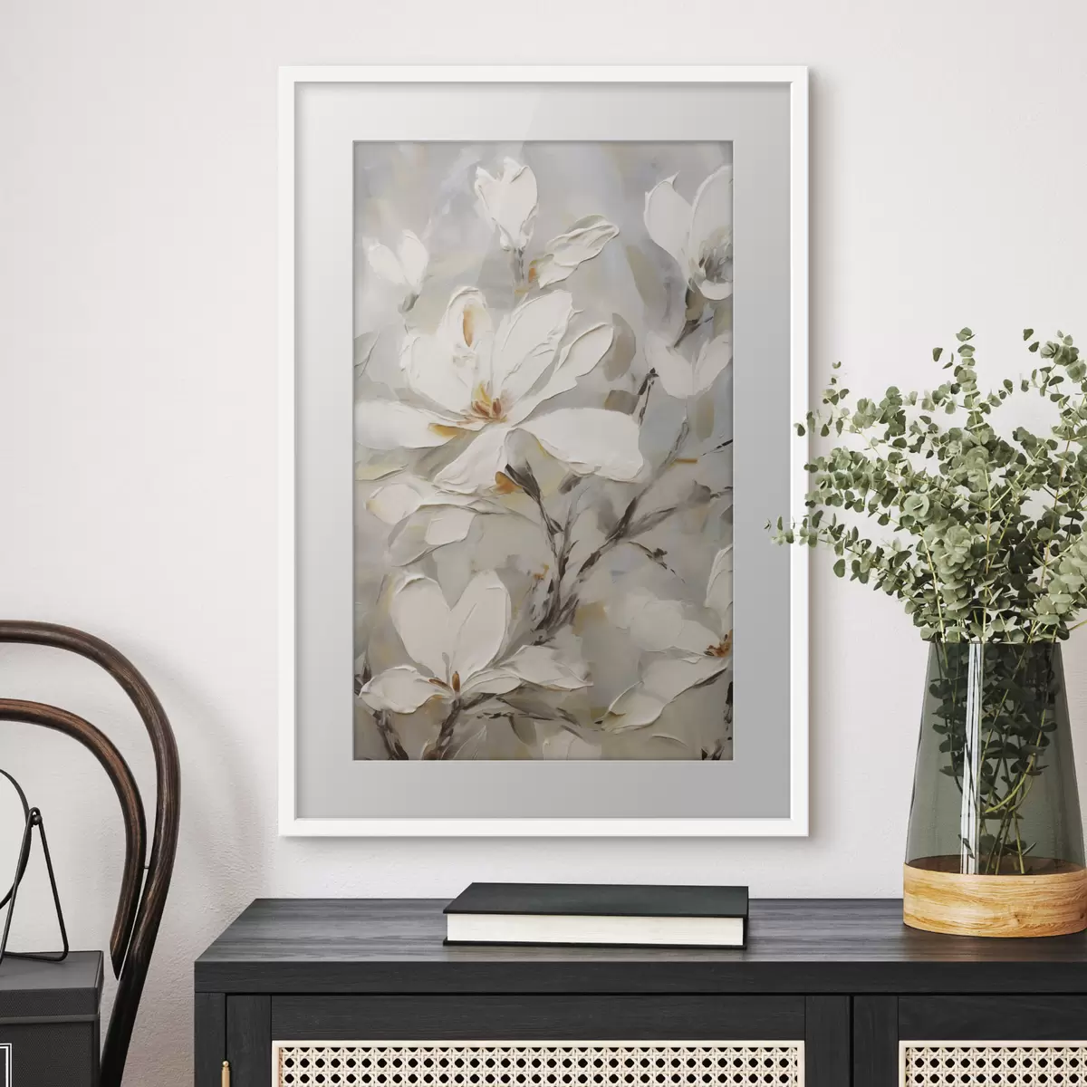 Plakat Abstraktsed lilled, maali imitatsioon f50139