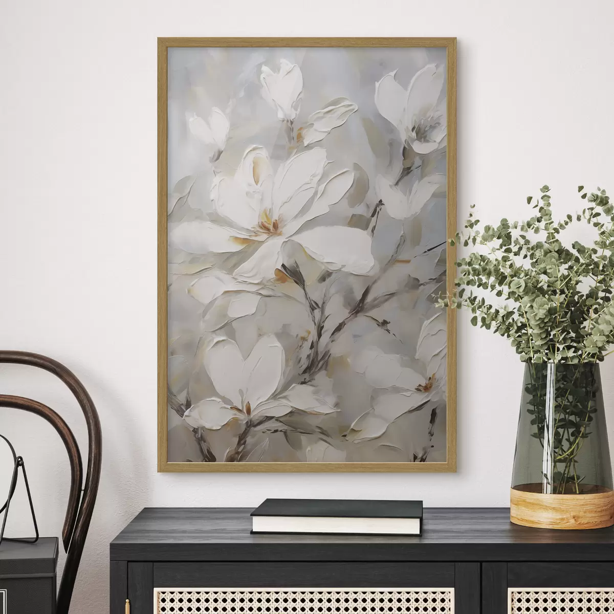 Plakat Abstraktsed lilled, maali imitatsioon f50139