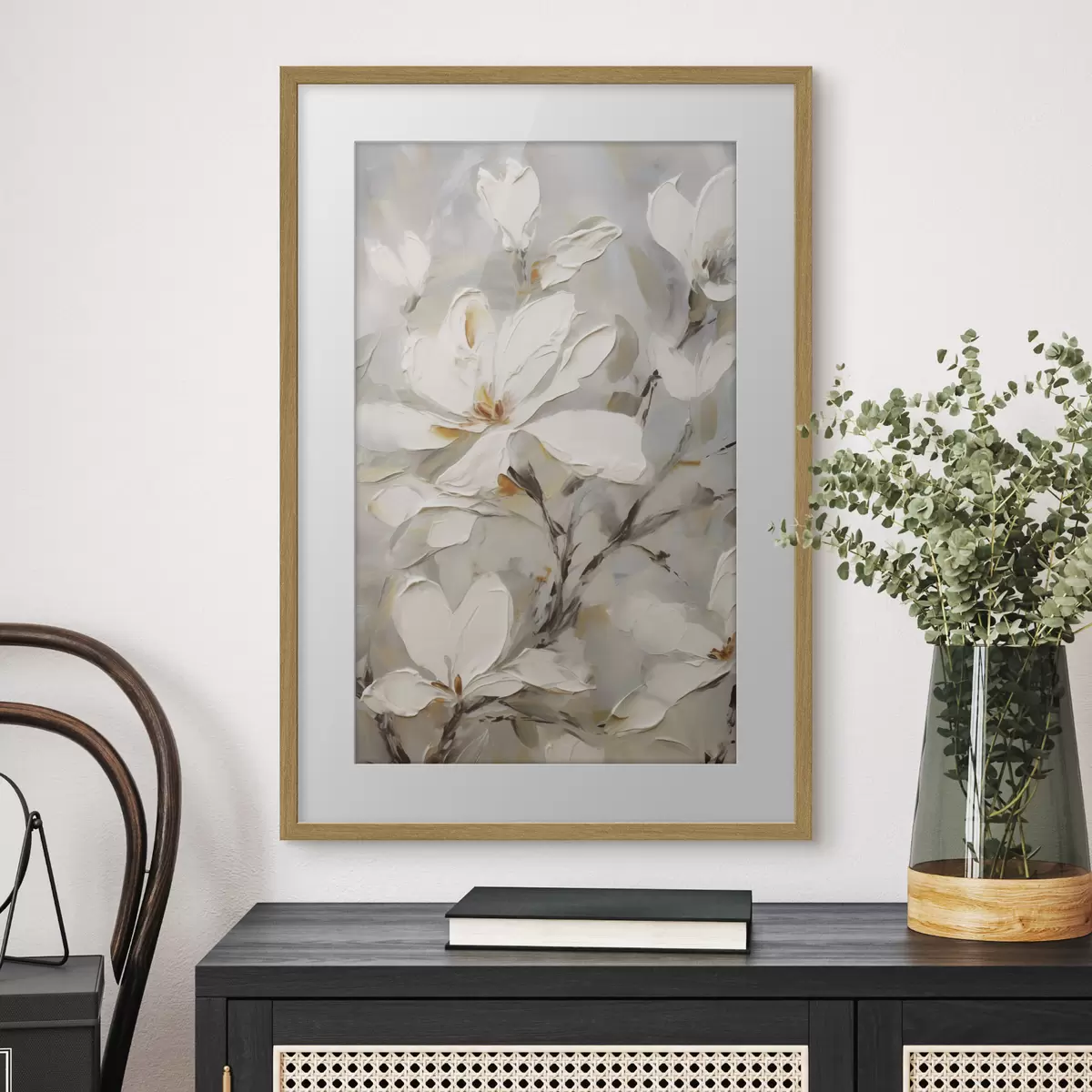 Plakat Abstraktsed lilled, maali imitatsioon f50139