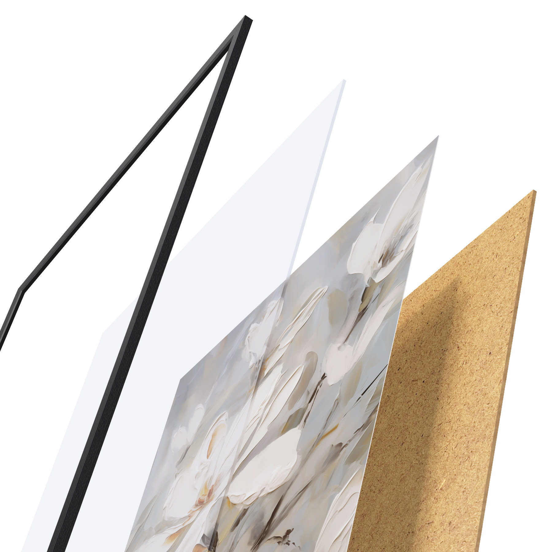 Plakat Abstraktsed lilled, maali imitatsioon f50139