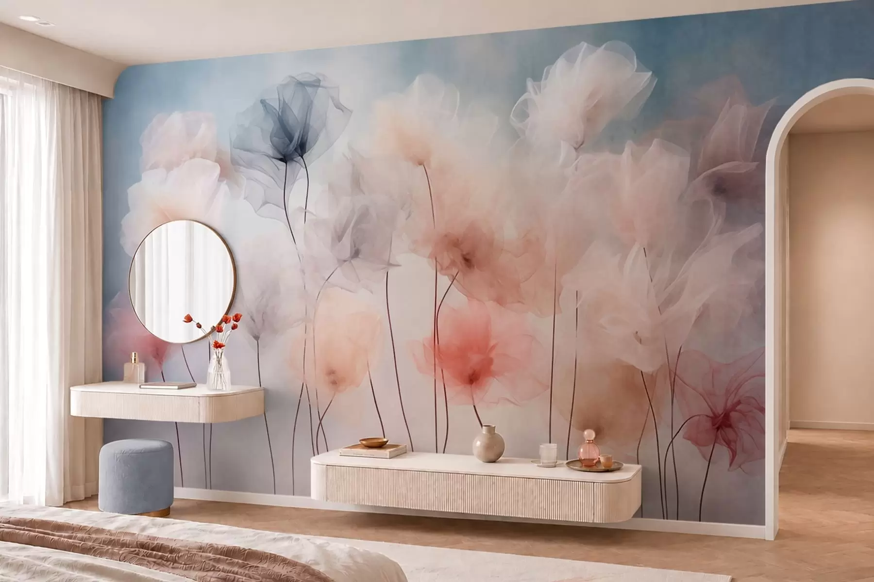 Fototapeedid Õhulised lilled õrnas pastelltoonides w05818