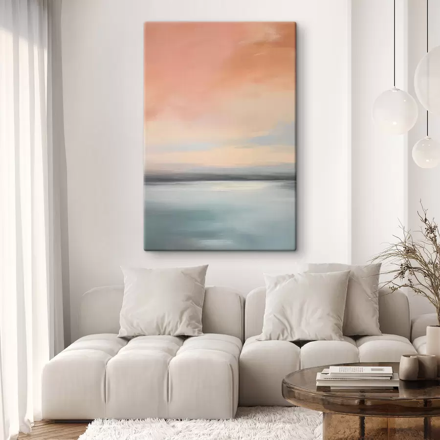 Pilt Abstraktne minimalistlik merevaade pehme pastelltoonidega s50641