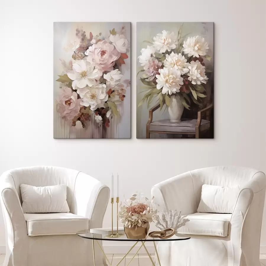 Fototapeedid Abstraktsed lilled, maali imitatsioon m30978