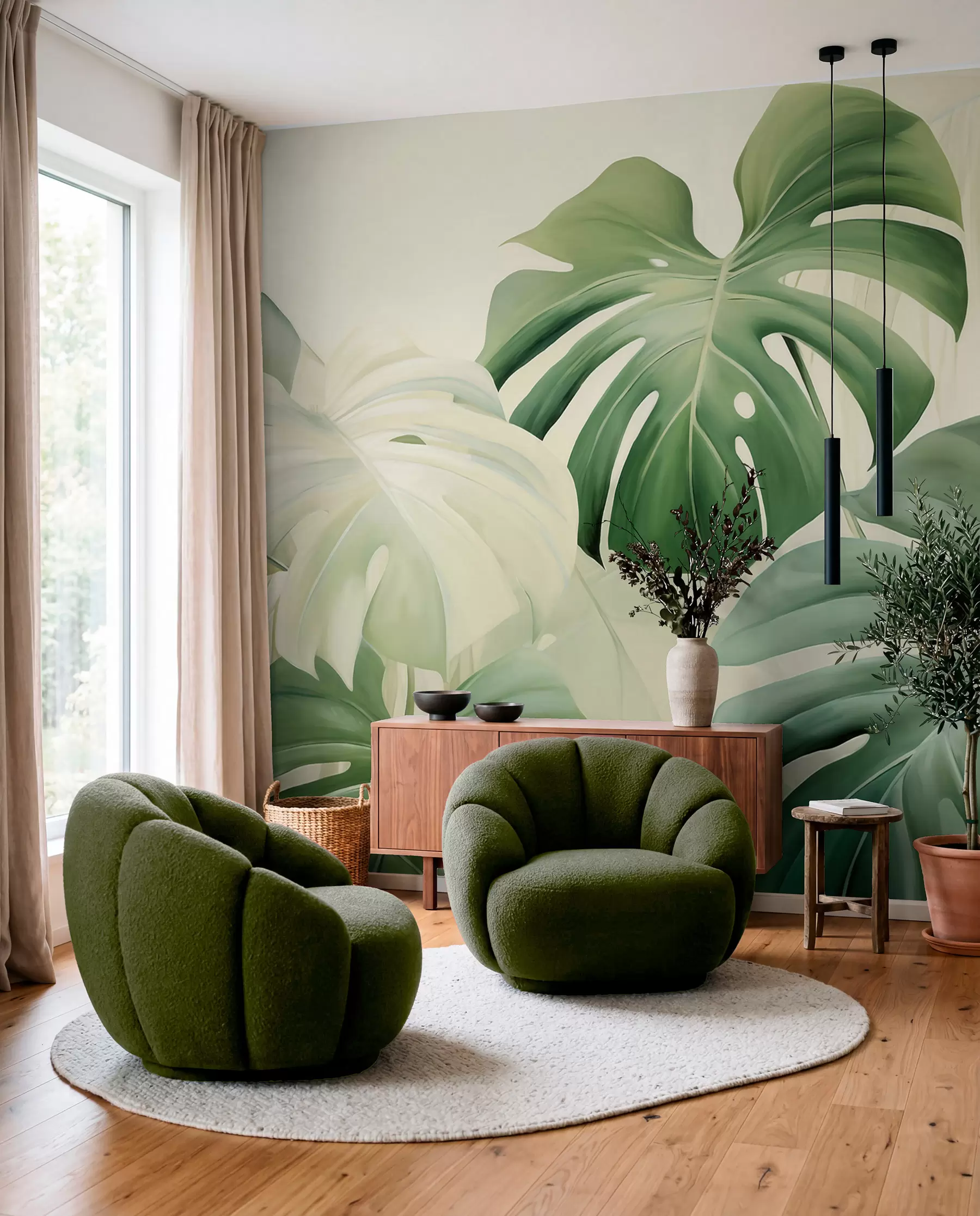 Fototapeedid Monstera rohelistes toonides w05909