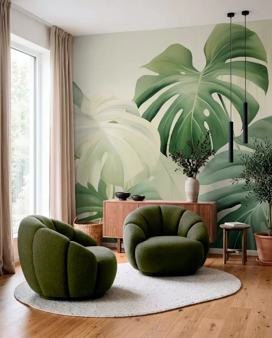 Fototapeedid Monstera rohelistes toonides w05909