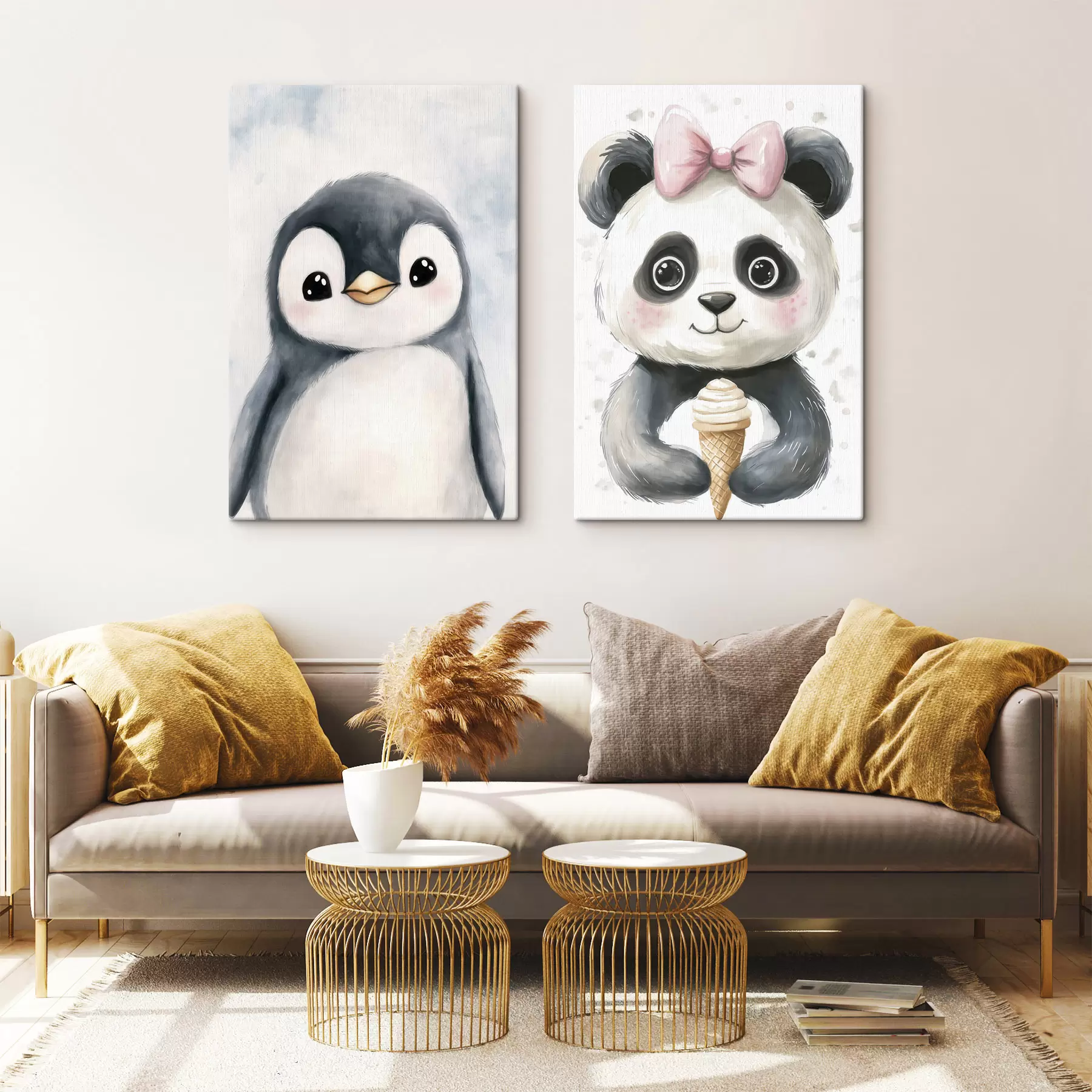 Pilt Pingviin ja panda jäätisega m31014