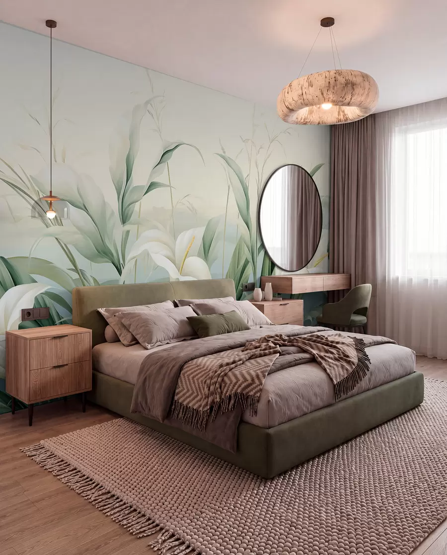 Fototapeedid Troopiline aed kreemitoonides w05916
