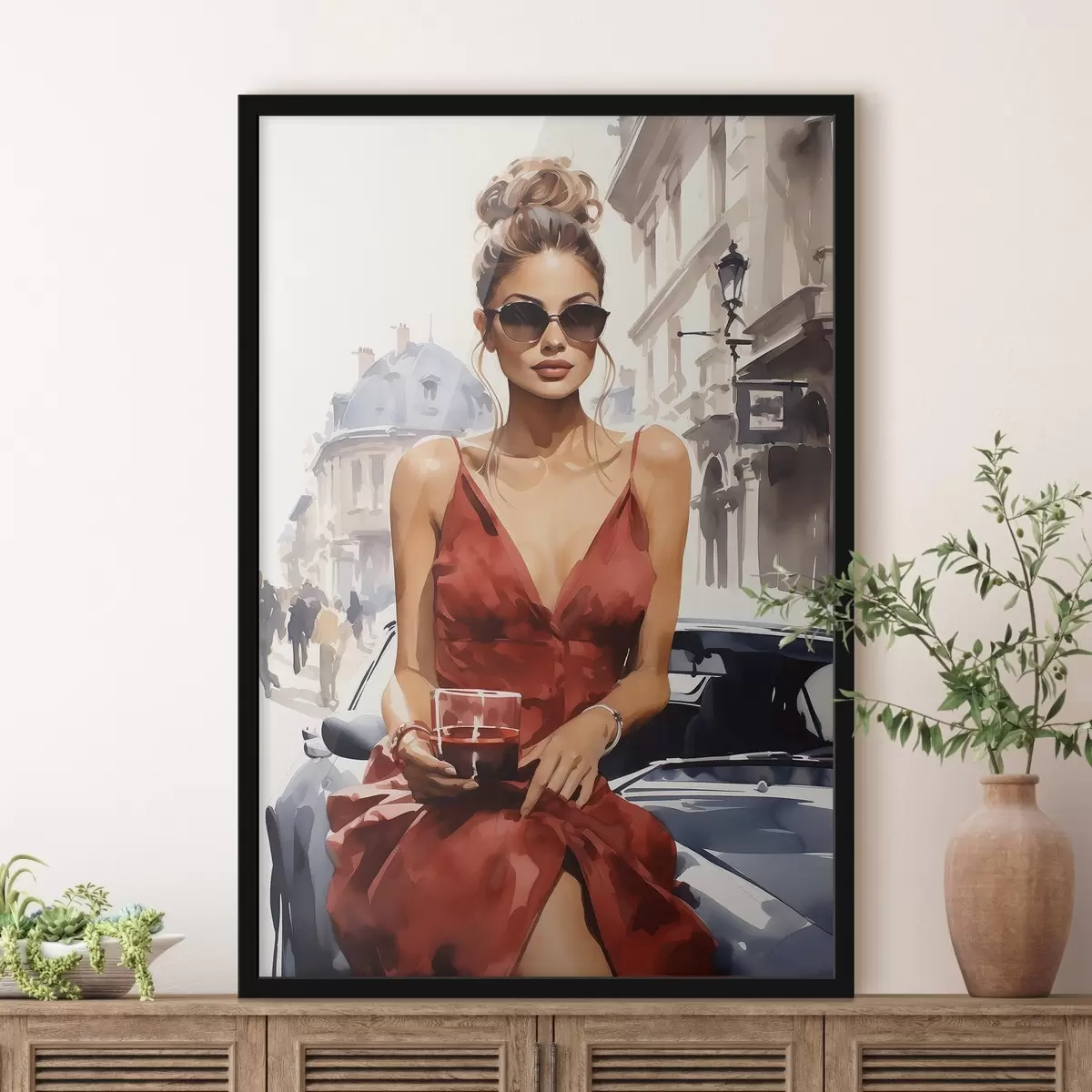 Plakat „Woman in Red“ – Convertible f50745