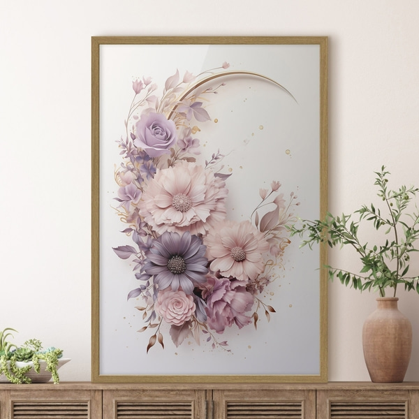 Plakatite Lilla poolkuu ja pioonid, Plakatid Lilled, f50760wo : Uwalls
