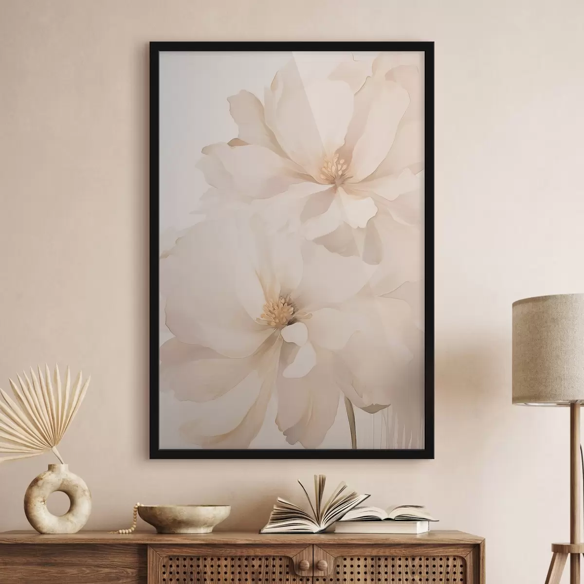 Plakat Õrn kreemikas pioon f50910
