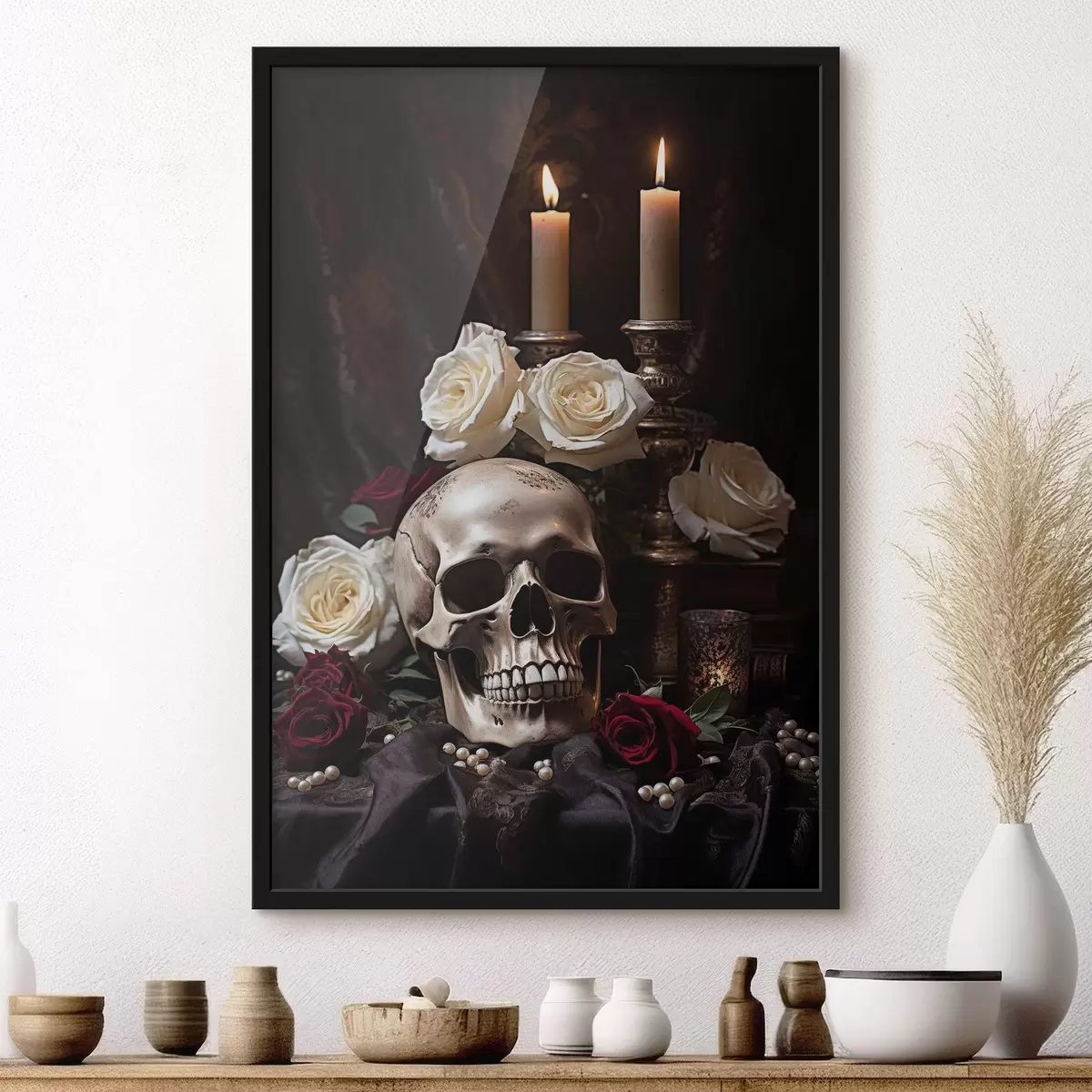 Plakat Öine küünlavalgel maalitud natüürmort f50916