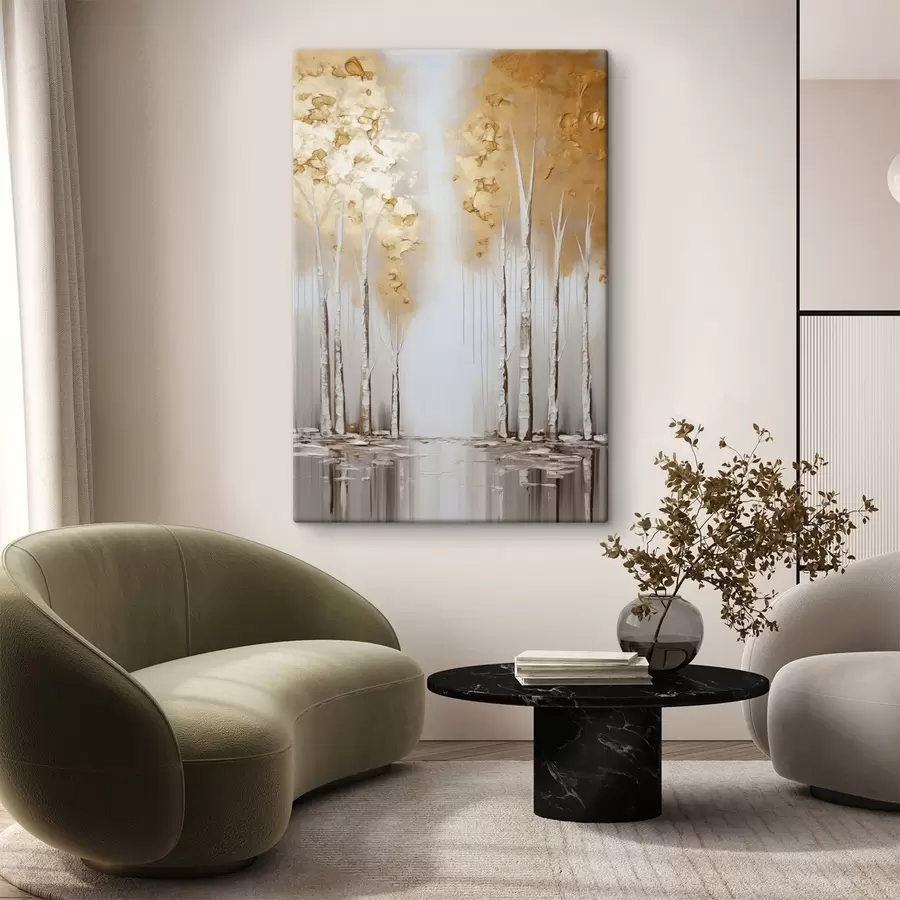 Pilt Tekstuuriga puud abstraktse lehestikuga, kaasaegne kunst s50953