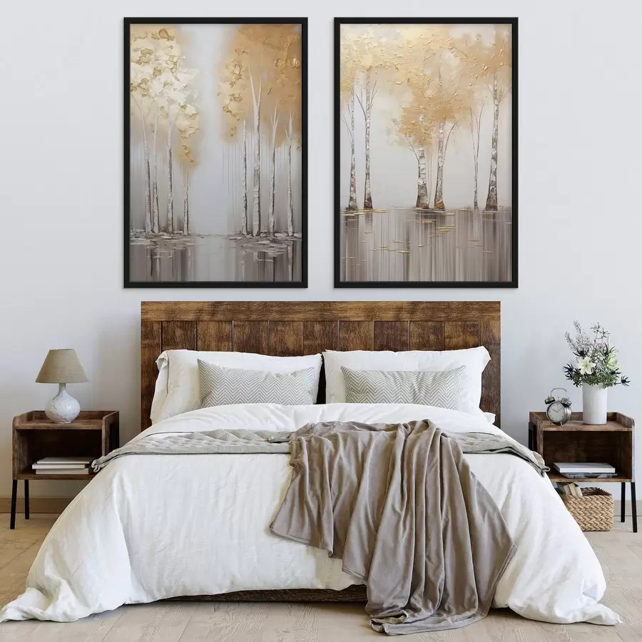 Fototapeedid Tekstuuriga puud abstraktse lehestikuga, kaasaegne kunst d31043