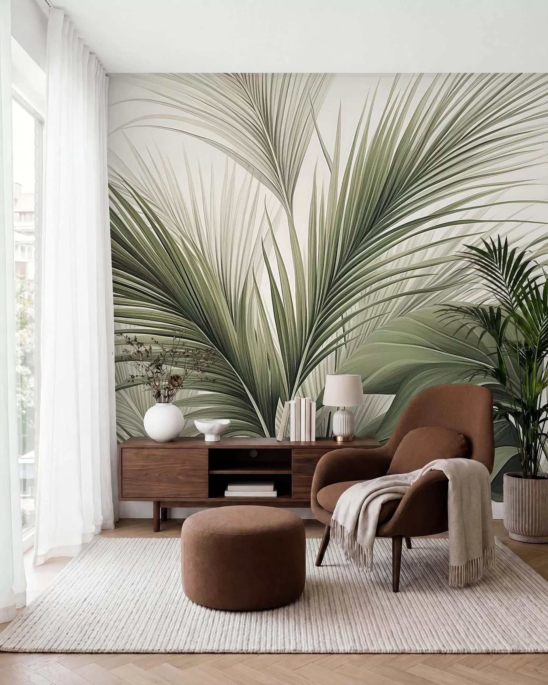 Fototapeedid Palm rohelistes toonides w09986