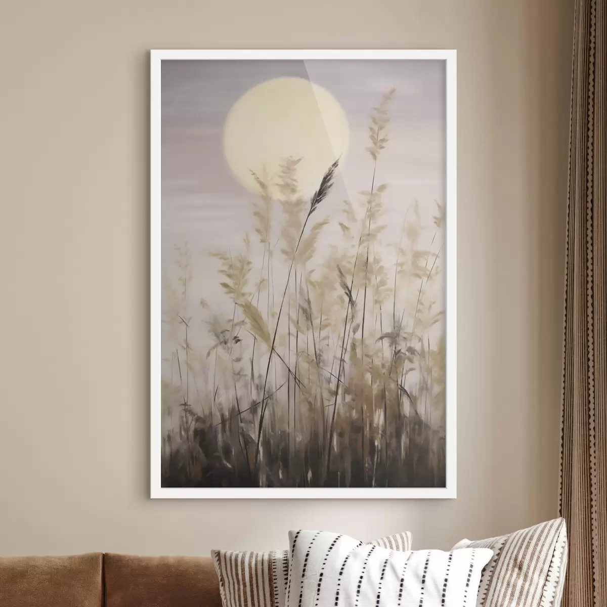Plakat Abstraktsed rohttaimed kuu taustal, maali imitatsioon f50985