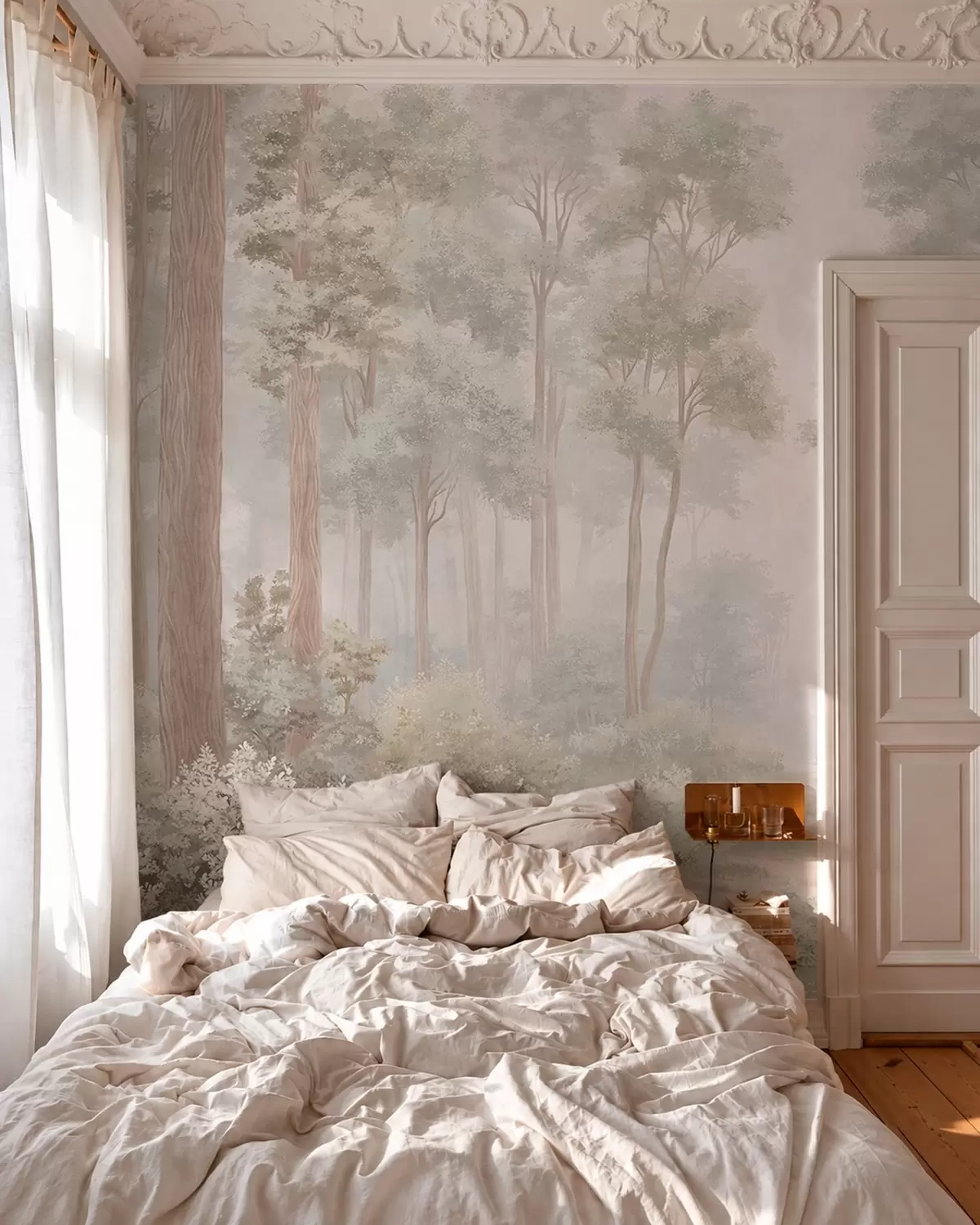 Fototapeedid Pehme pastelltoonides mets koos looklevate radadega w05889