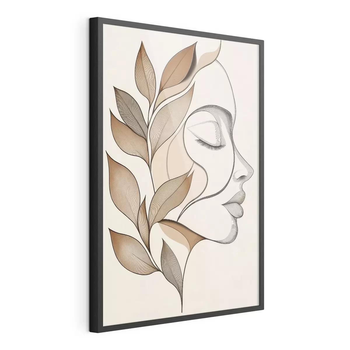 Plakat Naise profiil lehtedega f50997