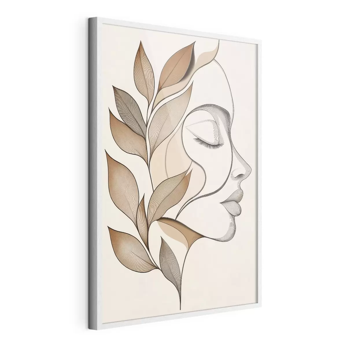 Plakat Naise profiil lehtedega f50997