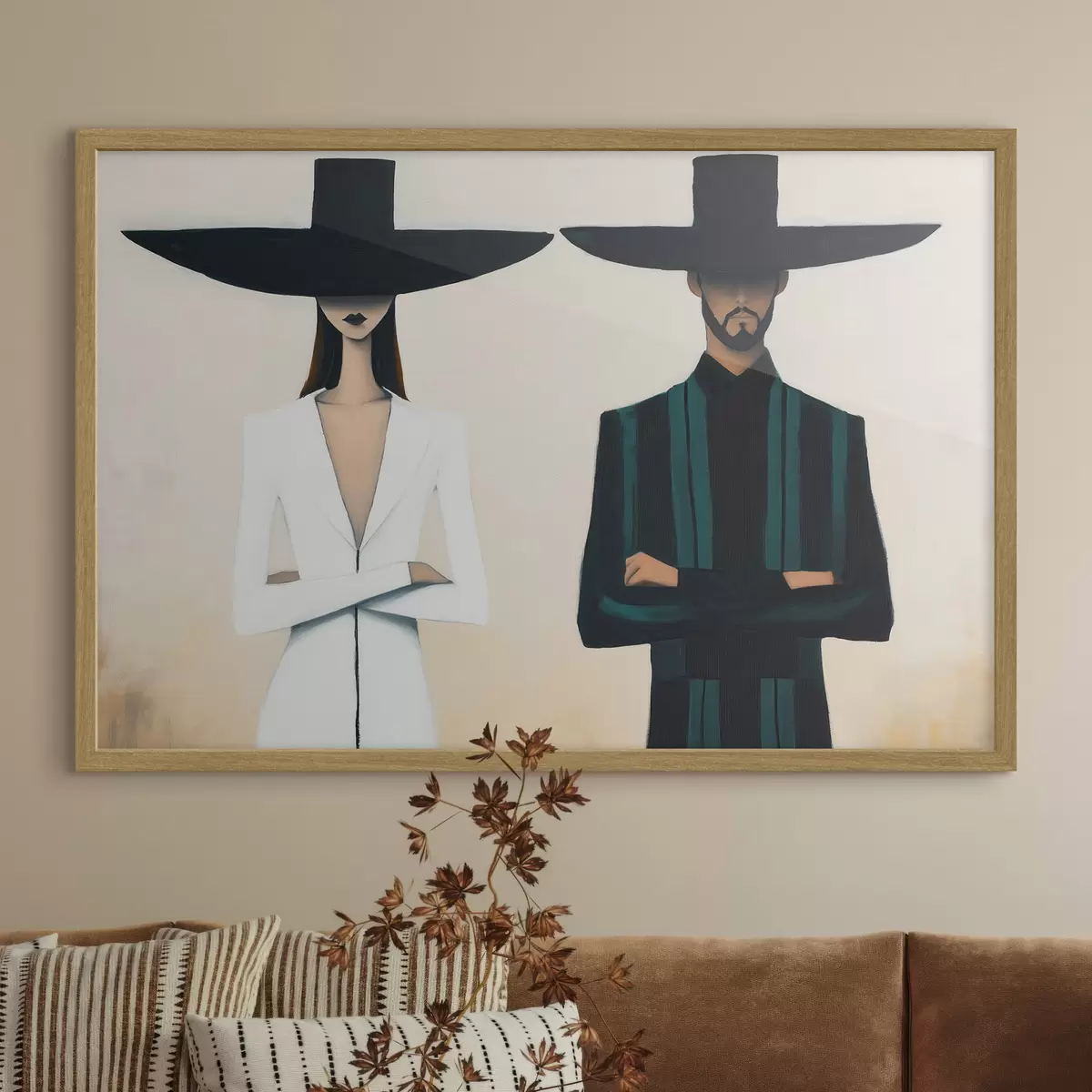Plakat Laiade ääretega kübaratega paar f51003