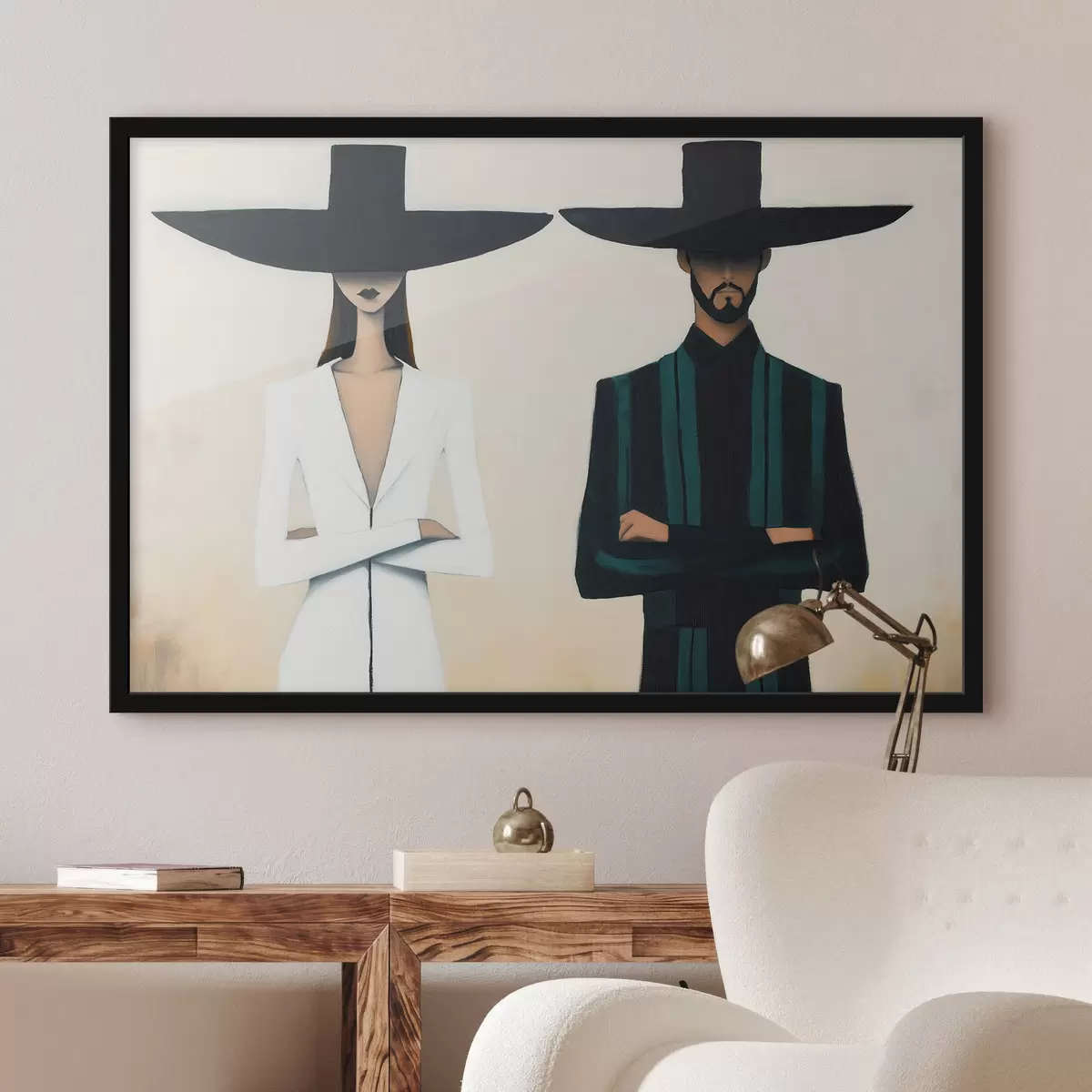 Plakat Laiade ääretega kübaratega paar f51003