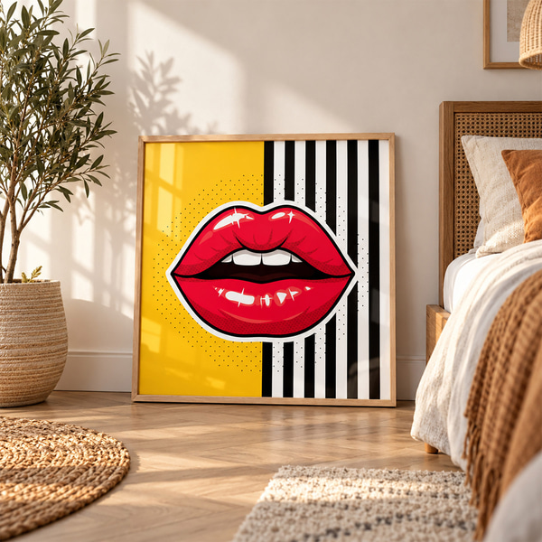 Plakatite Julged huuled erksal taustal, Plakatid Unikaalsed, f50790wo : Uwalls