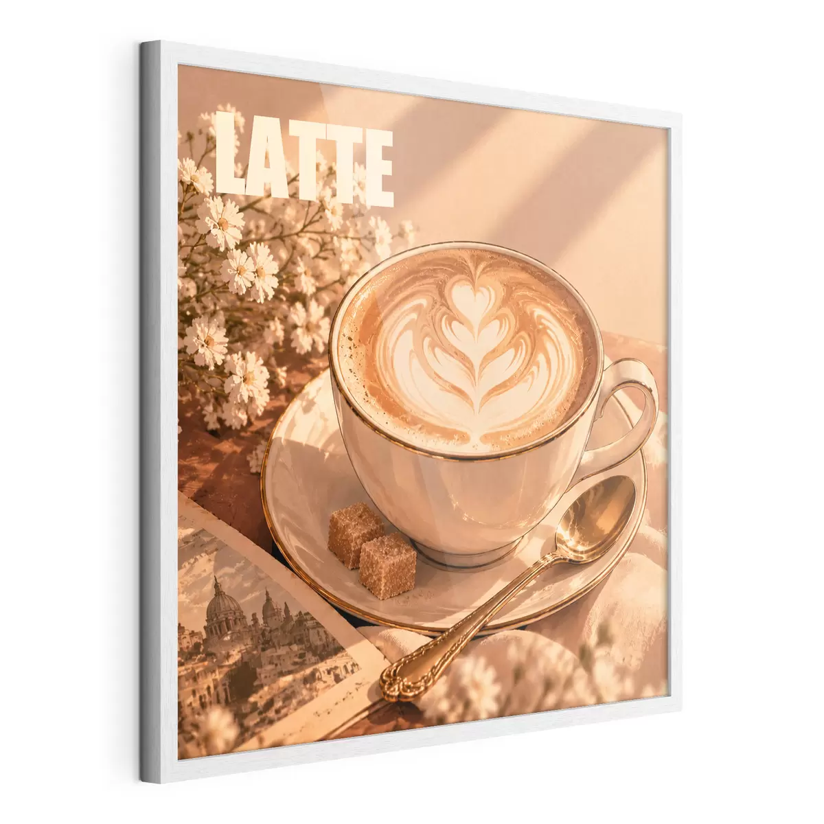 Plakat Päikesepaistes kunstipäraselt valmistatud latte f50873