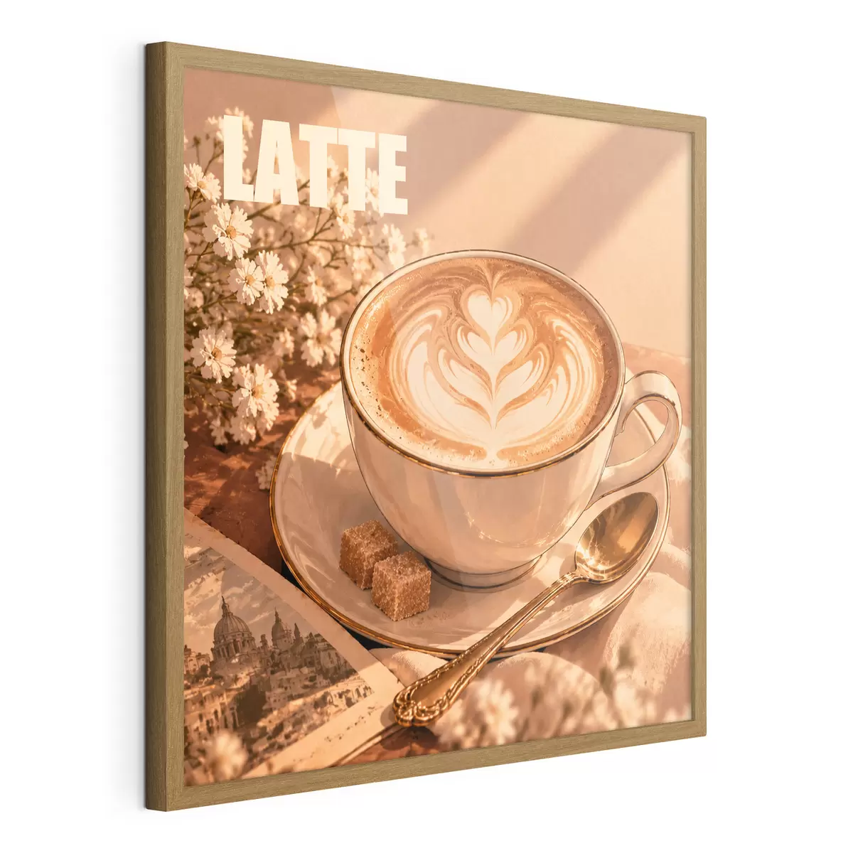 Plakat Päikesepaistes kunstipäraselt valmistatud latte f50873