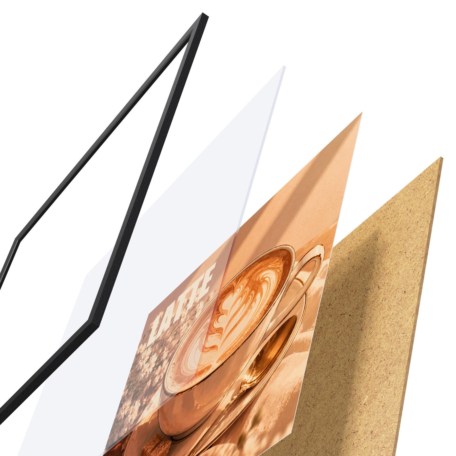 Plakat Päikesepaistes kunstipäraselt valmistatud latte f50873