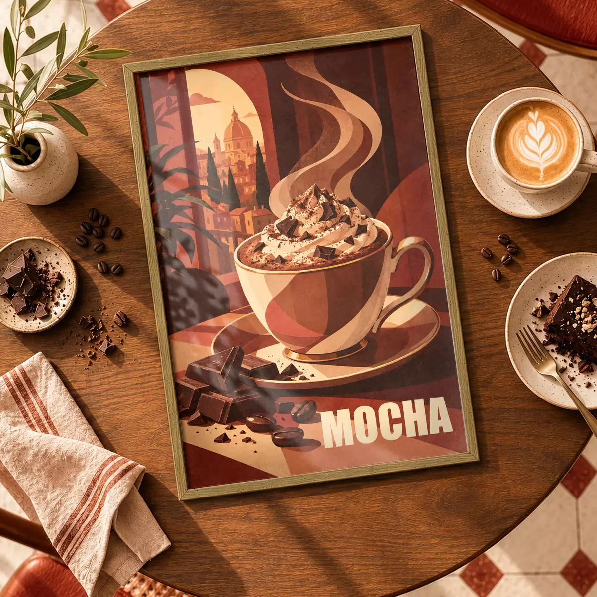 Plakat Soe mokka kreemja kaunistusega f50876