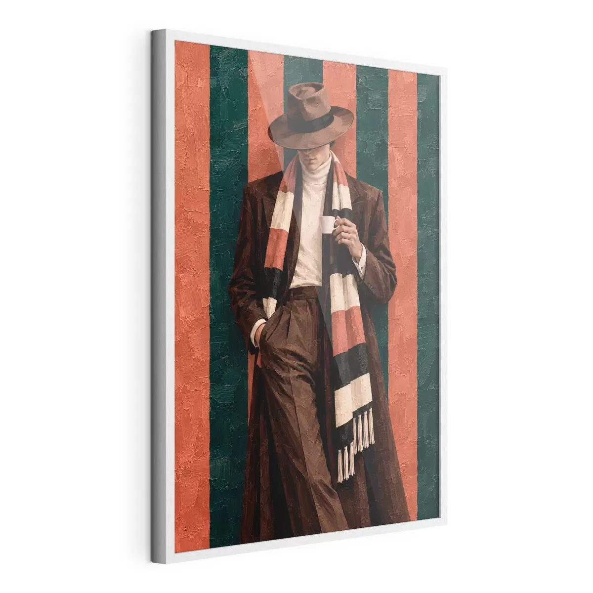 Plakat Stiilne kuju, käes klaas f50884