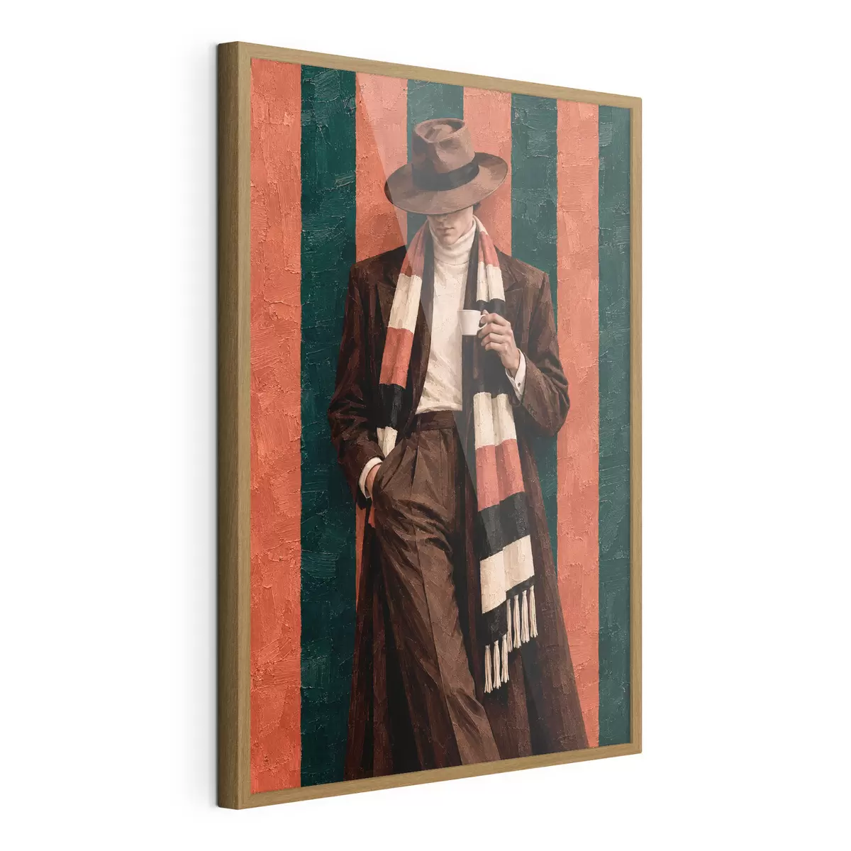 Plakat Stiilne kuju, käes klaas f50884